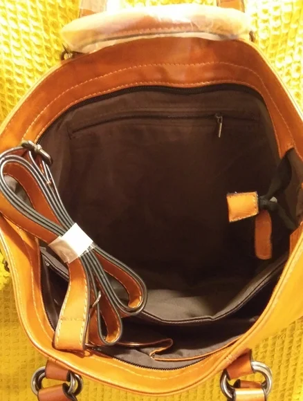 New Orange Brown Soft Briefcase/Work Bag - Picture 5 of 7